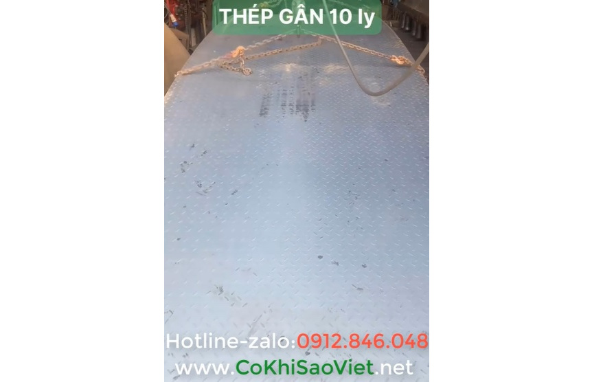 thép tấm chống trượt, gia công thép tấm chống trượt 10 ly, Công ty Cơ khí Sao Việt, Thép tấm chống trượt 10mm, xưởng Cơ khí Sao Việt, thép tấm, gia công thép tấm chống trượt