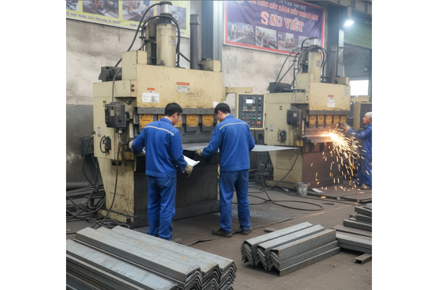 Bậc cầu thang sắt, cung cấp Bậc Cầu Thang Sắt, Cơ Khí Sao Việt, sắt thép, hép tấm gân chống trượt, thép tấm phẳng, thép hình, cầu thang, cầu thang thẳng, cầu thang xoắn, cầu thang xương cá, Cầu thang công nghiệp